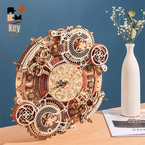 Horloge 3D mécanique en bois - Maîtrisez le Temps !